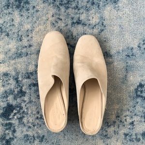 Everlane Suede Cream Heeled Mules